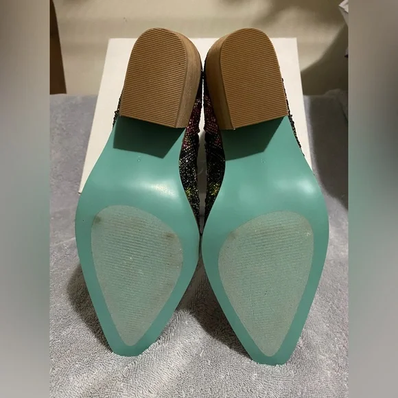 Betsy Johnson Black Floral Diva Western Embellished Ankle Boots - Picture 8 of 15